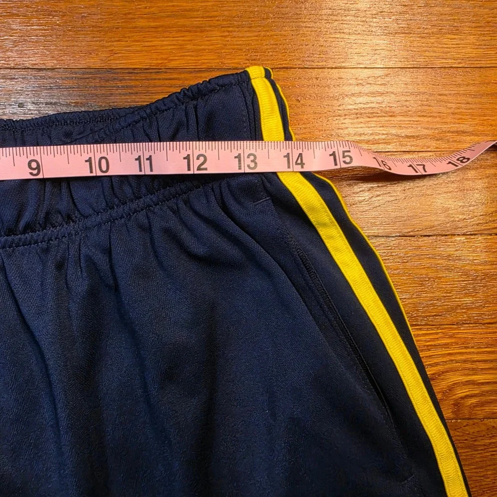 Adidas Michigan‎ Dazzle Boys Navy Blue Yellow Mesh Athletic Shorts Size Large